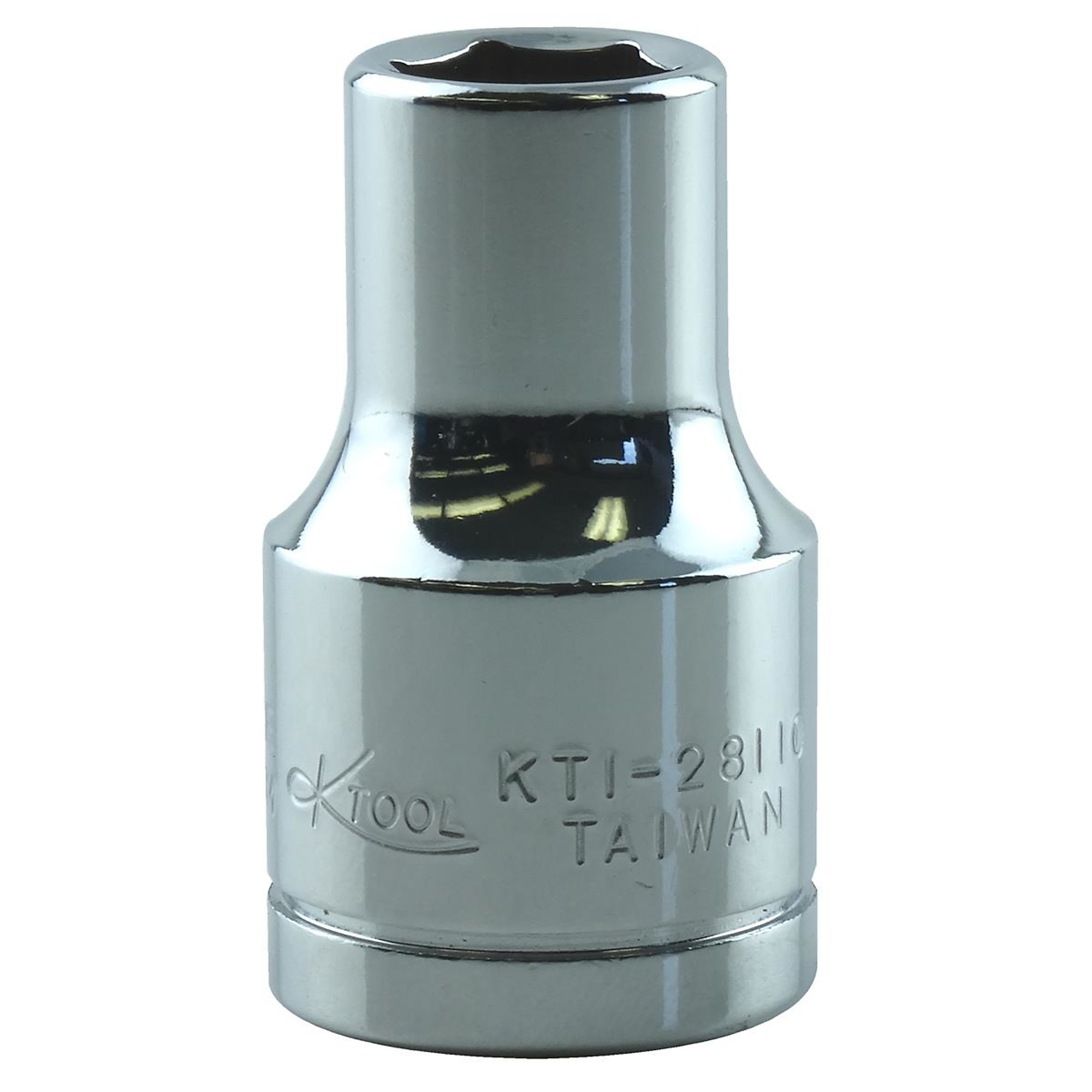 K Tool International 10mm 1/2in. Drive 6-Point Short Socket — Chrome Vanadium Steel, High Polish Finish, Model# KTI28110